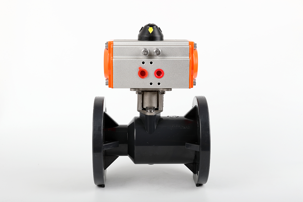 高明气动法兰一体球阀